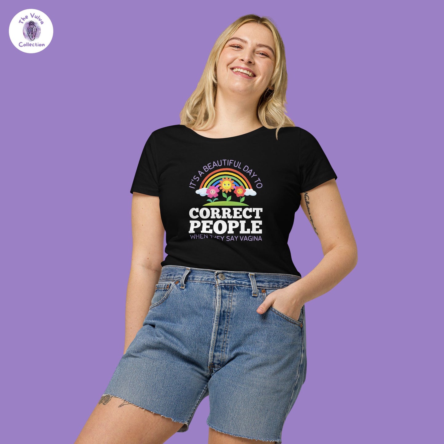 Correct People When They Say Vagina Slim Fit Organic Round Collar T-Shirt