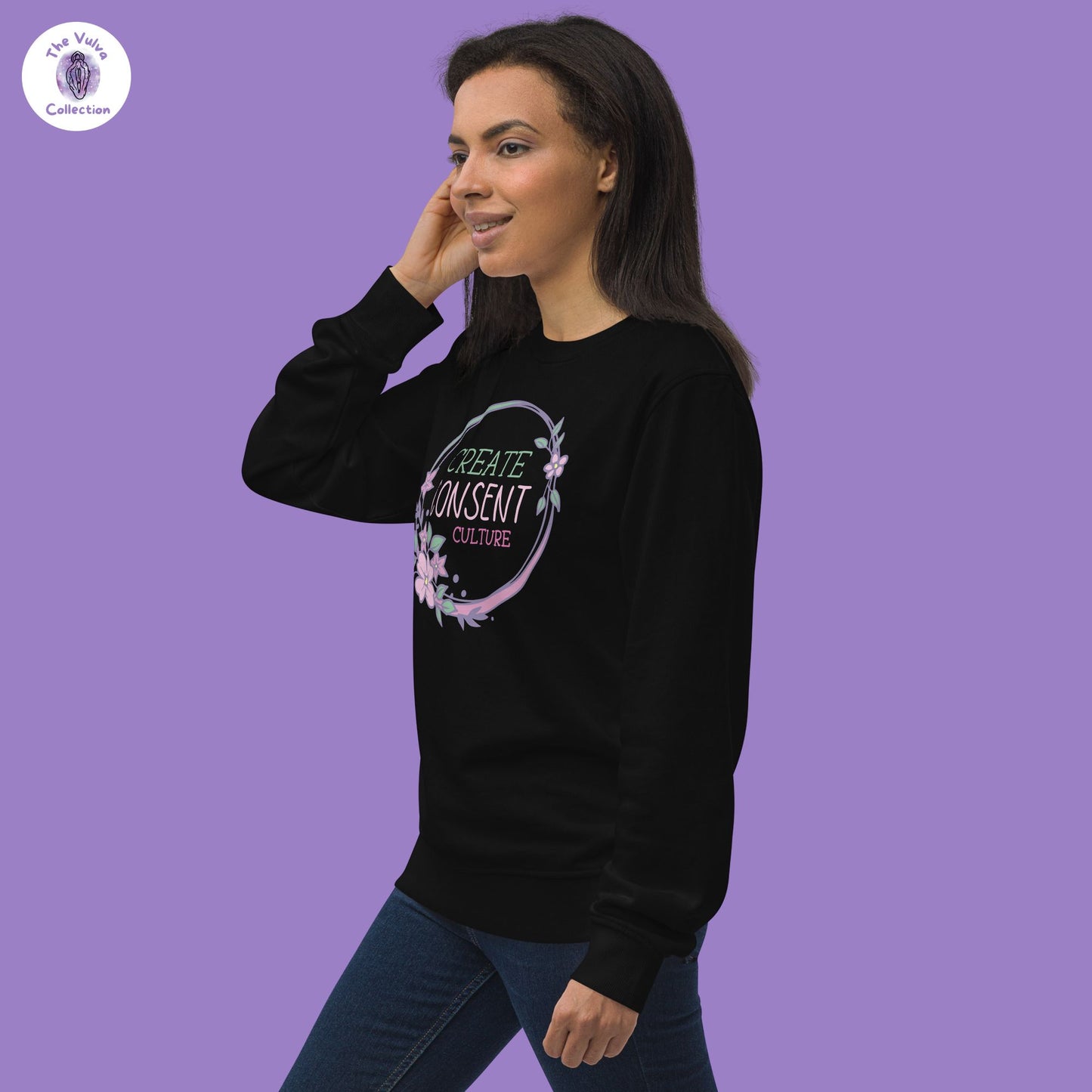 Consent Culture Floral Unisex Fit Eco Sweatshirt