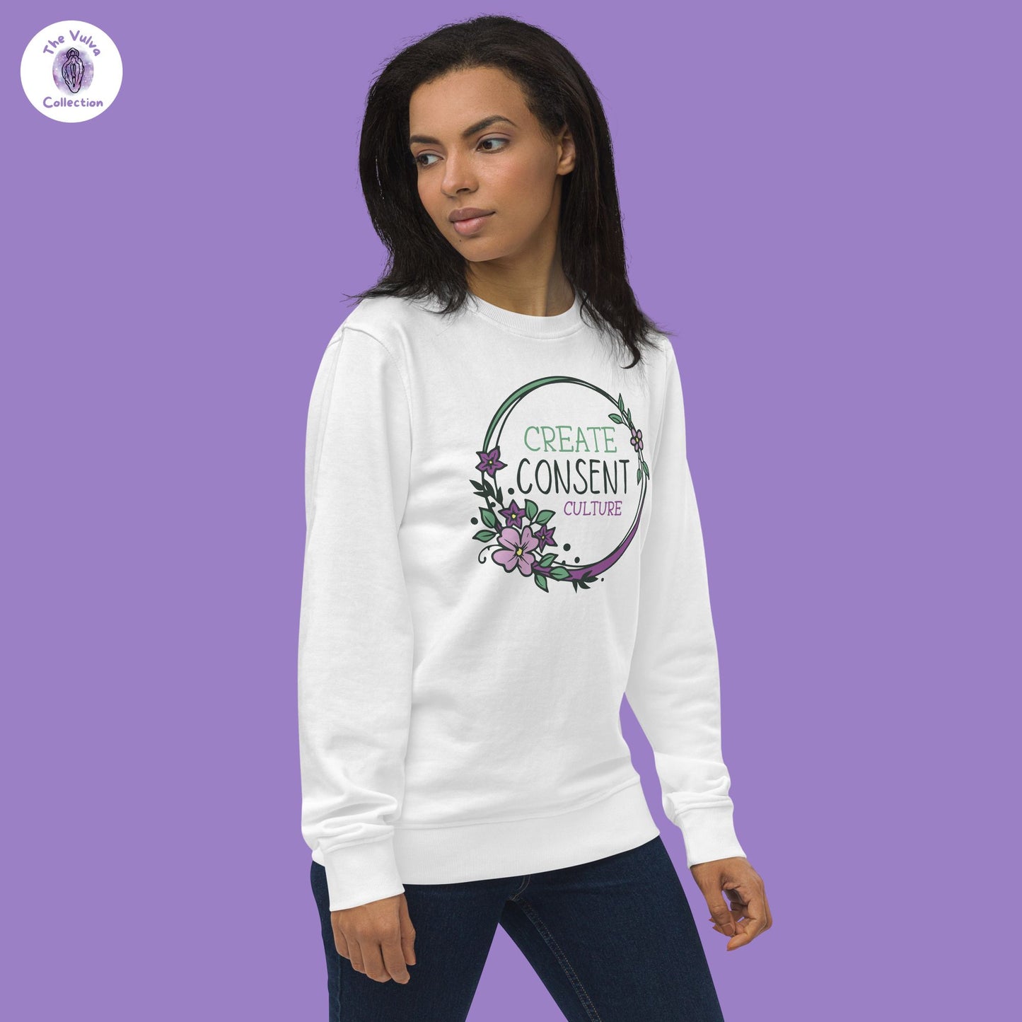 Consent Culture Floral Unisex Fit Eco Sweatshirt