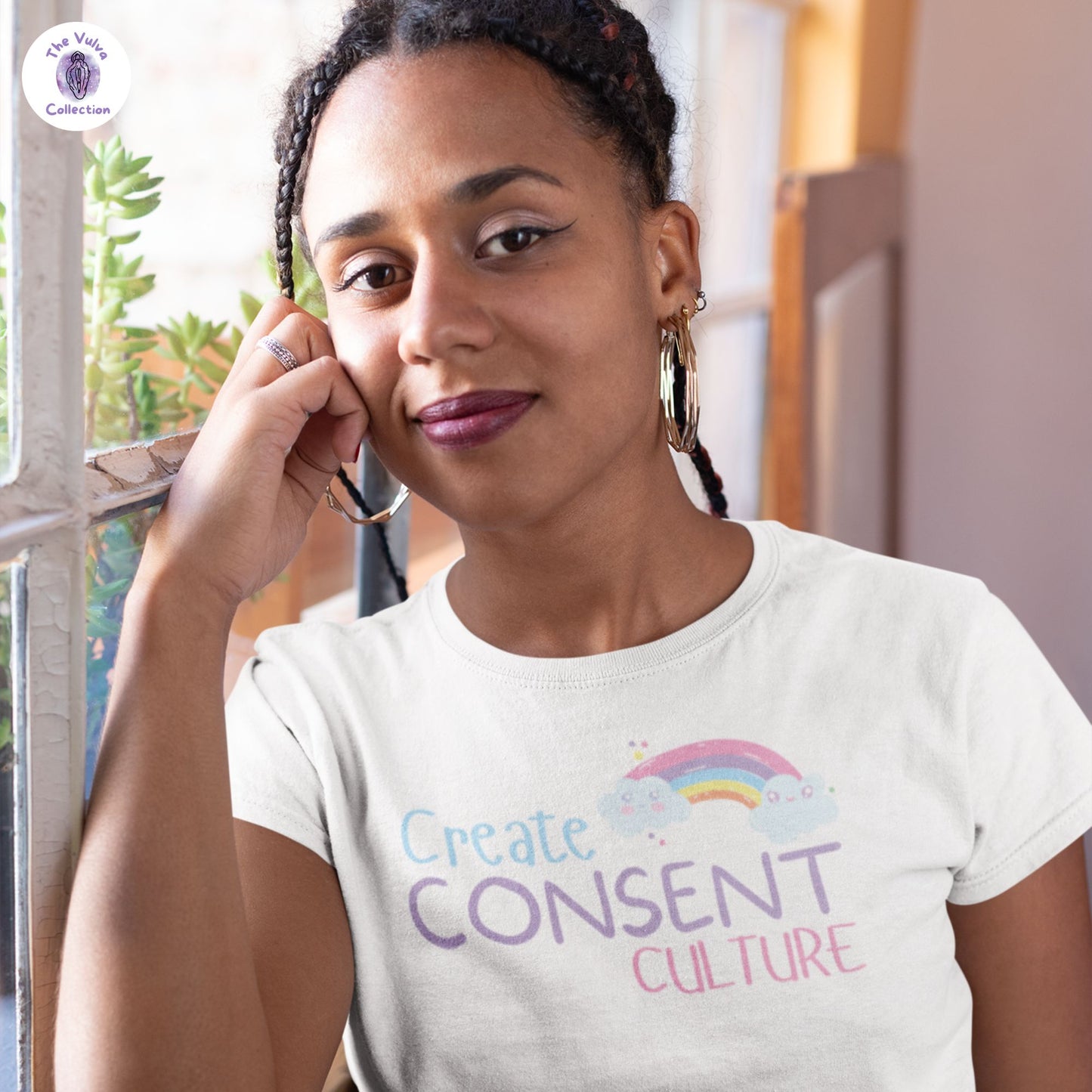 Consent Culture Rainbow Slim Fit Organic Round Collar T-Shirt