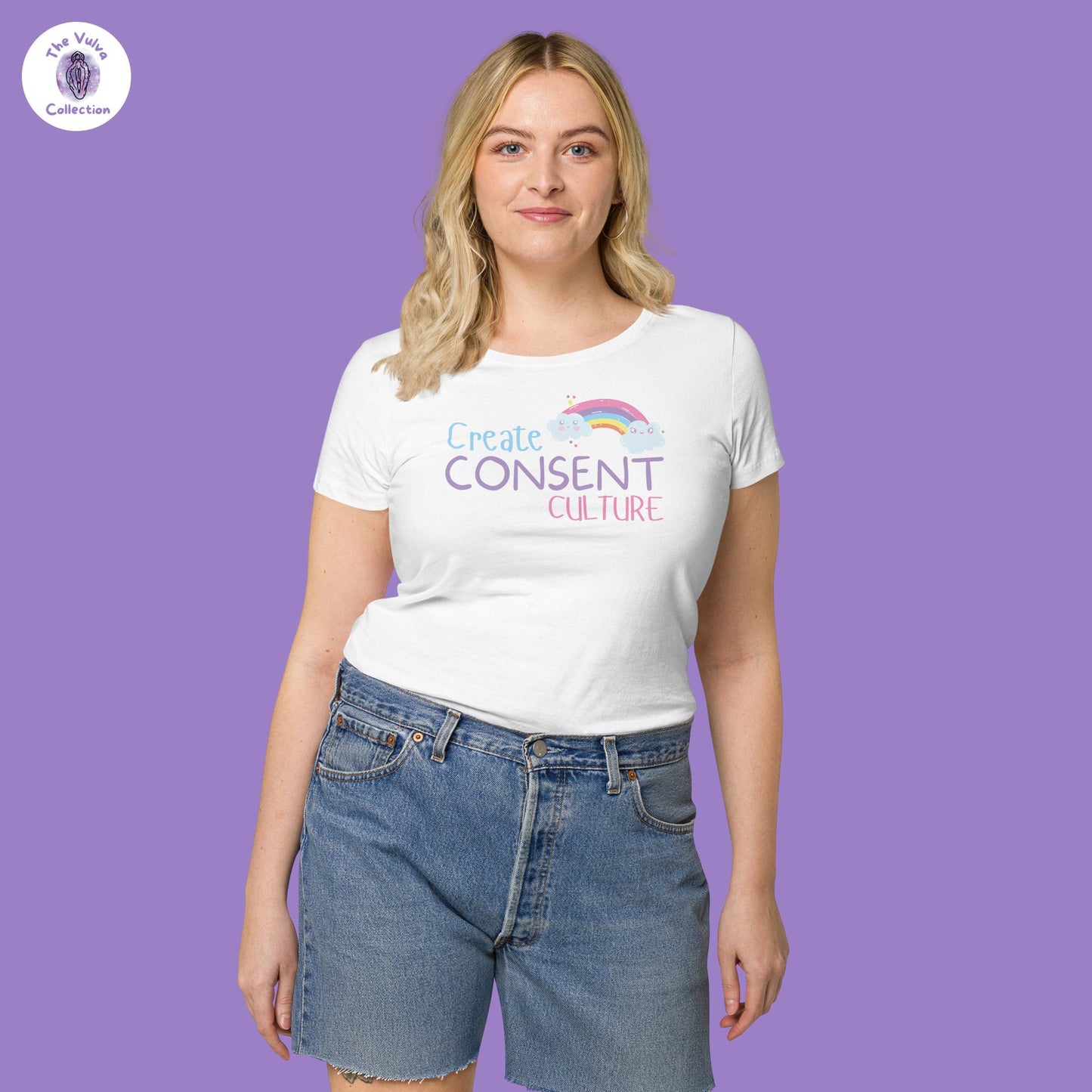 Consent Culture Rainbow Slim Fit Organic Round Collar T-Shirt