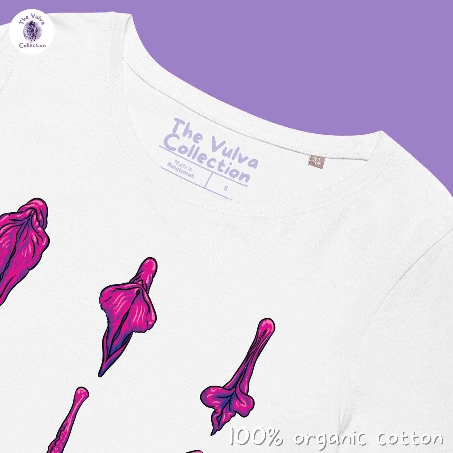Vulva T-Shirt "My Friends and I" Pink Slim Fit Organic Round Collar