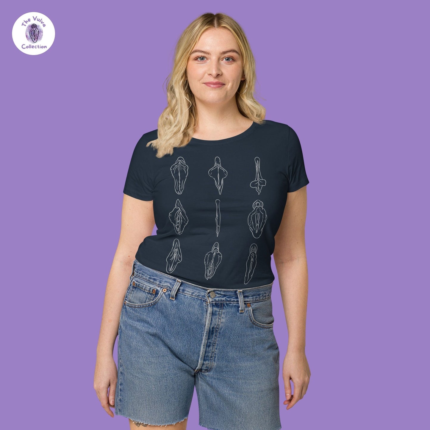 Vulva T-Shirt "My Friends and I" Slim Fit Organic Round Collar