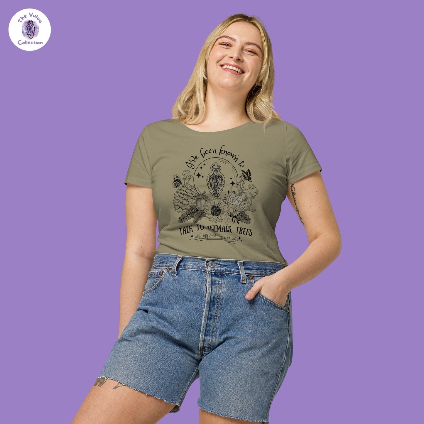Talk to Animals Slim Fit Organic Round Collar T-Shirt