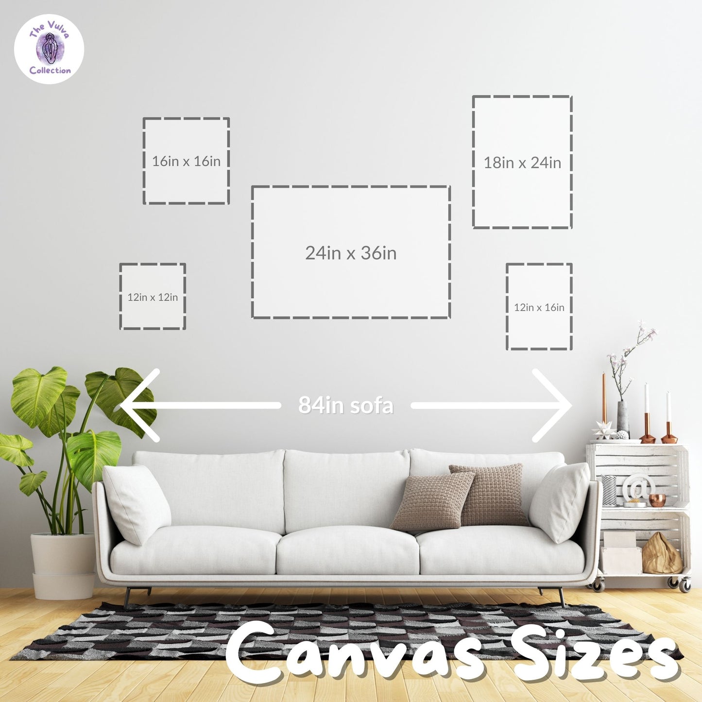 Pink Vulva Canvas Wall Art - 24 x 36 in