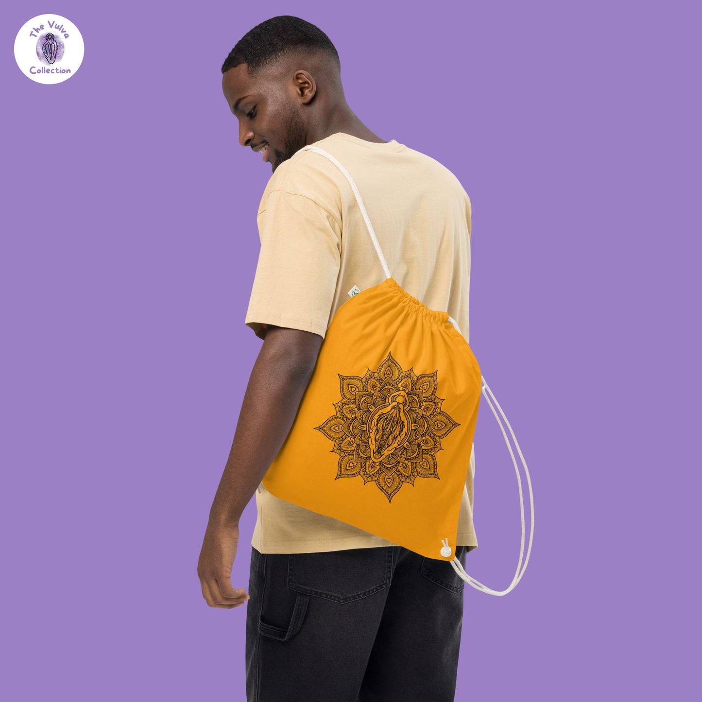 Vulva Mandala Drawstring Bag
