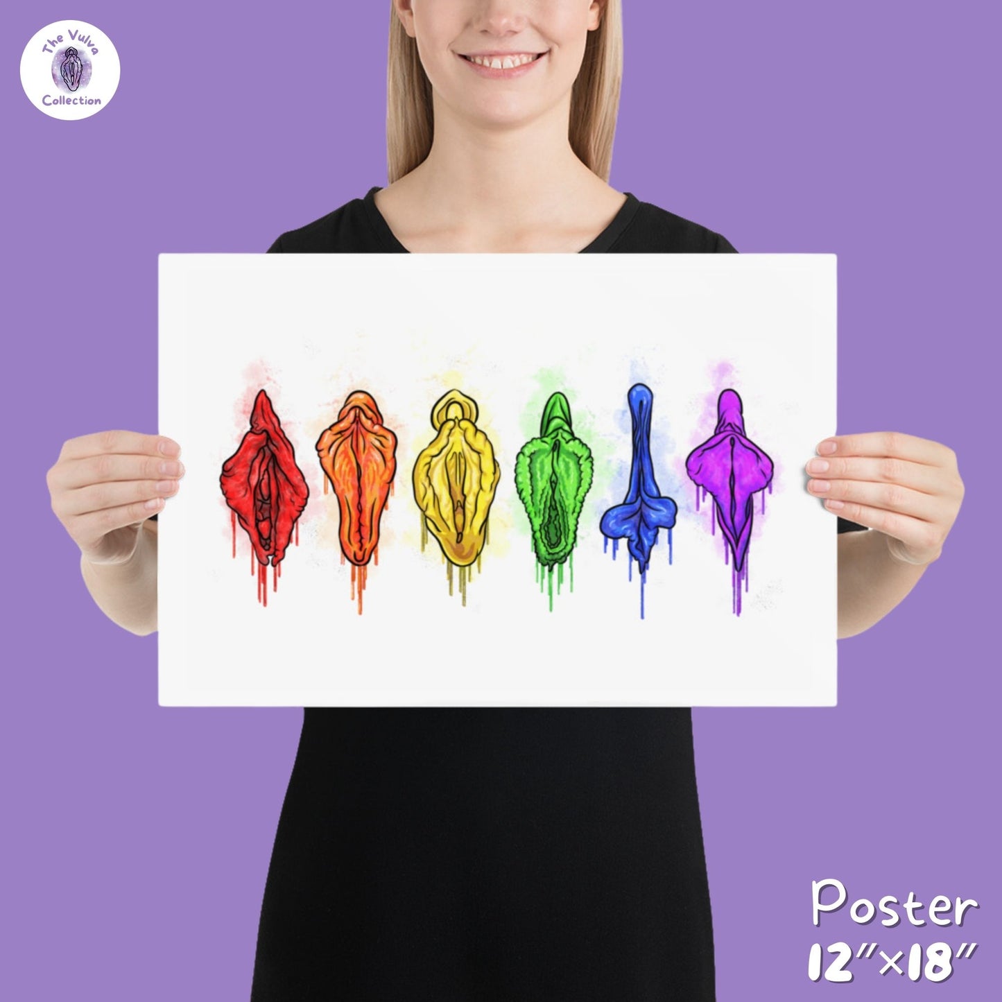Vulva Pride LGBTQ Rainbow Poster Wall Art