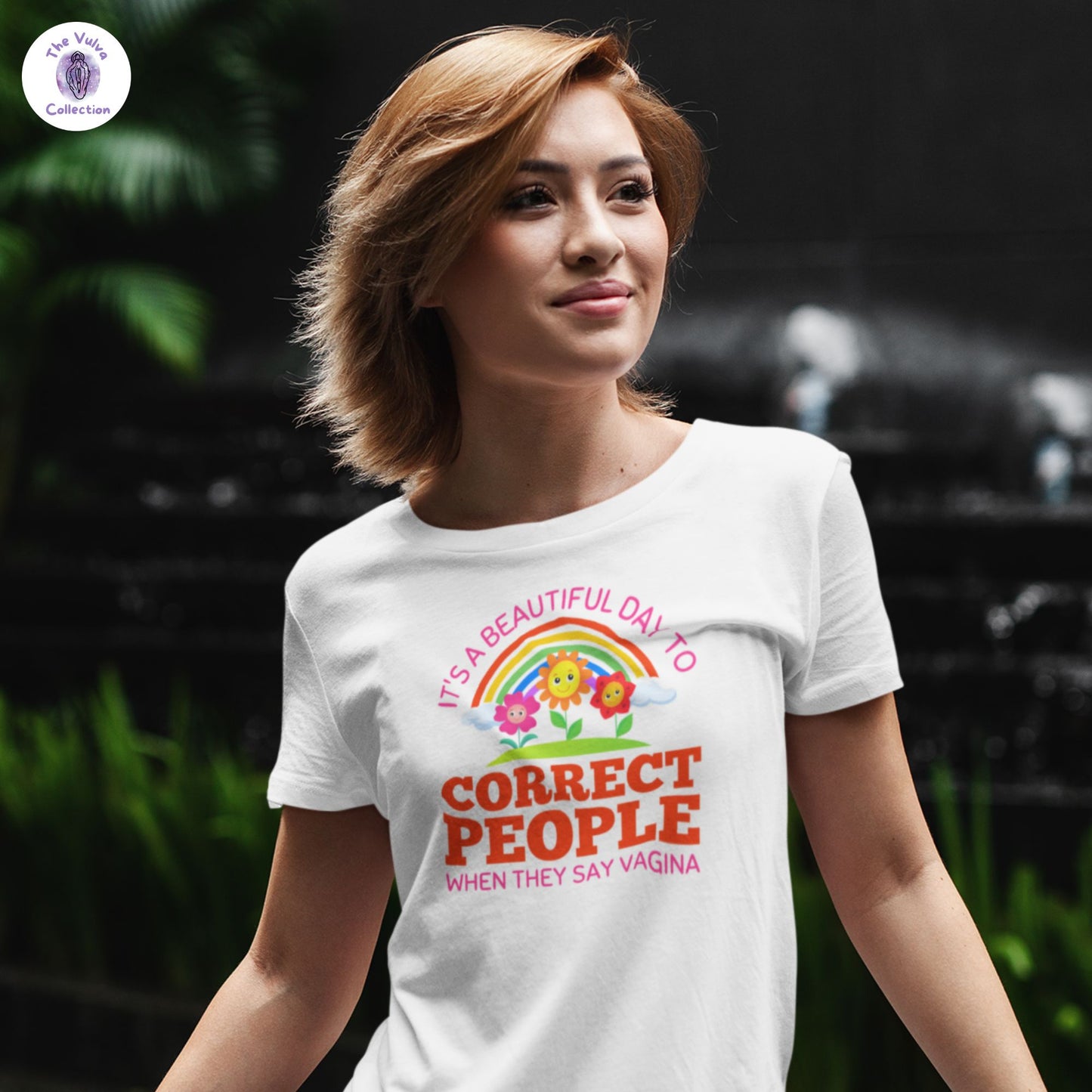 Correct People When They Say Vagina Slim Fit Organic Round Collar T-Shirt