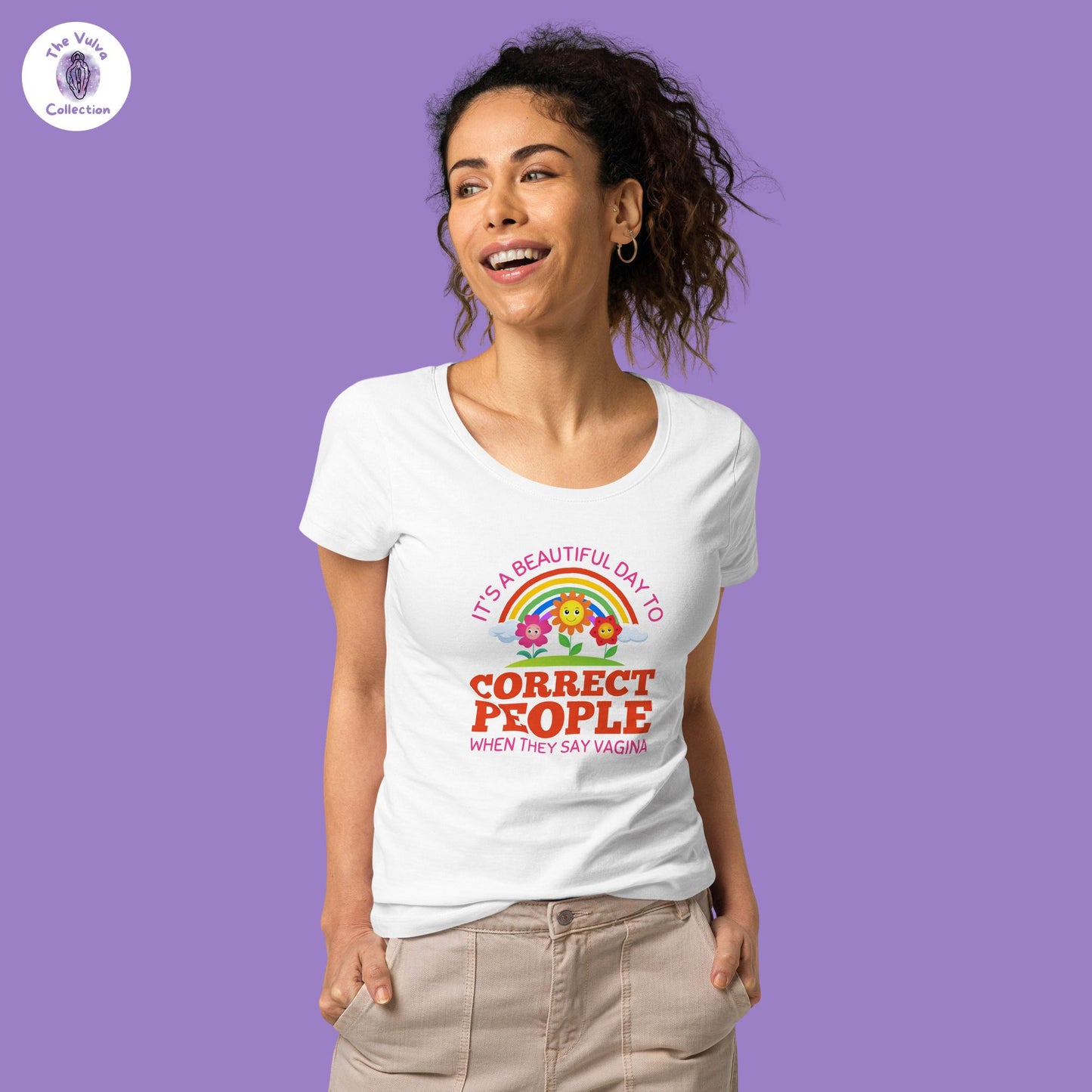 Correct People When They Say Vagina Slim Fit Organic Round Collar T-Shirt