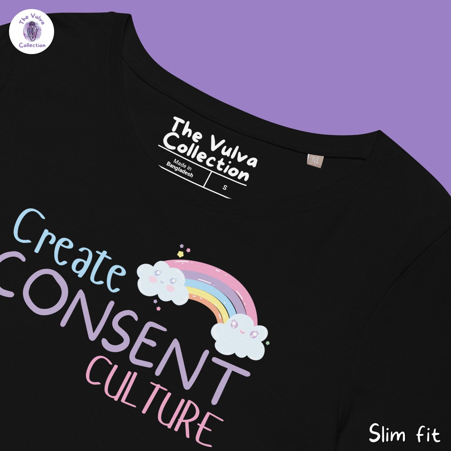 Consent Culture Rainbow Slim Fit Organic Round Collar T-Shirt