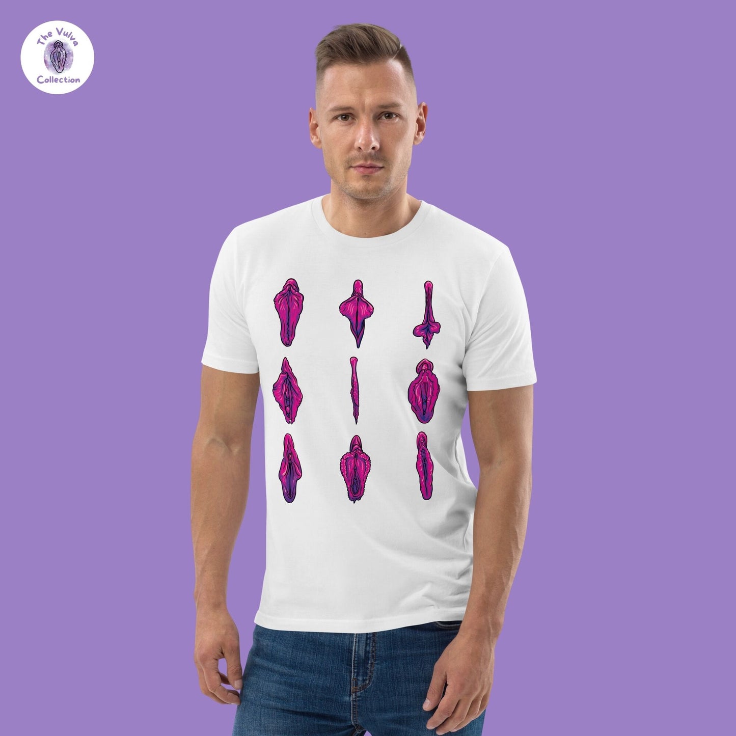 Vulva T-Shirt "My Friends And I" Pink Unisex Fit Organic T-Shirt