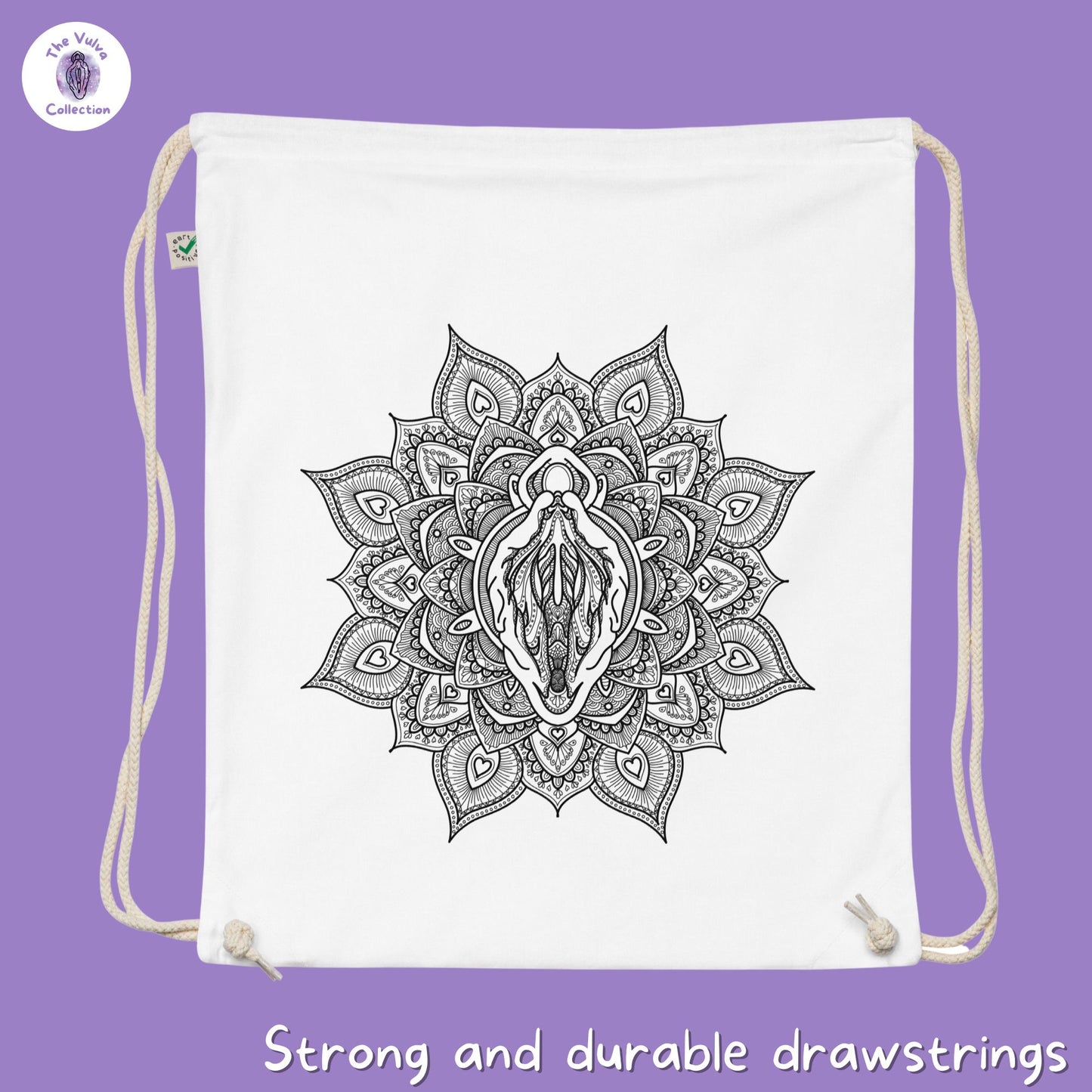 Vulva Mandala Drawstring Bag