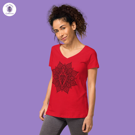 Vulva Mandala Organic V-Neck T-Shirt