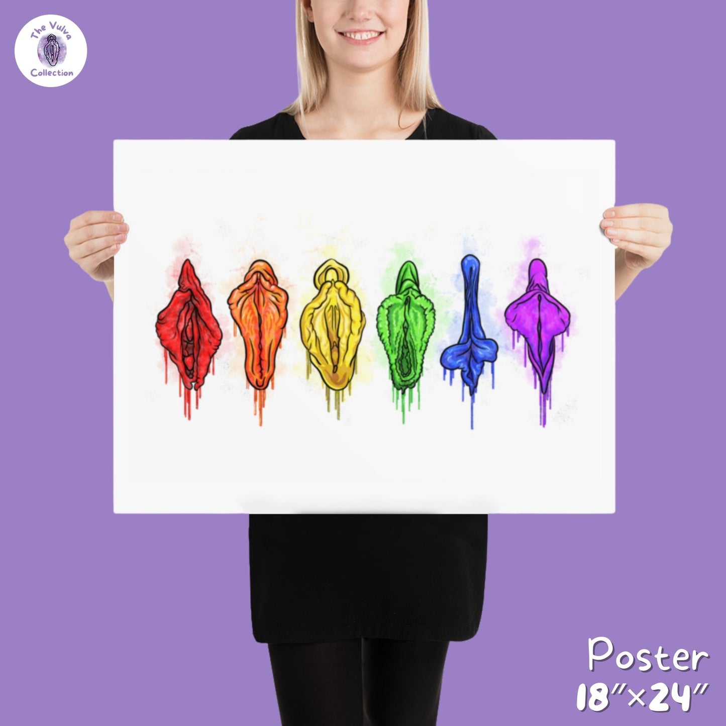 Vulva Pride LGBTQ Rainbow Poster Wall Art