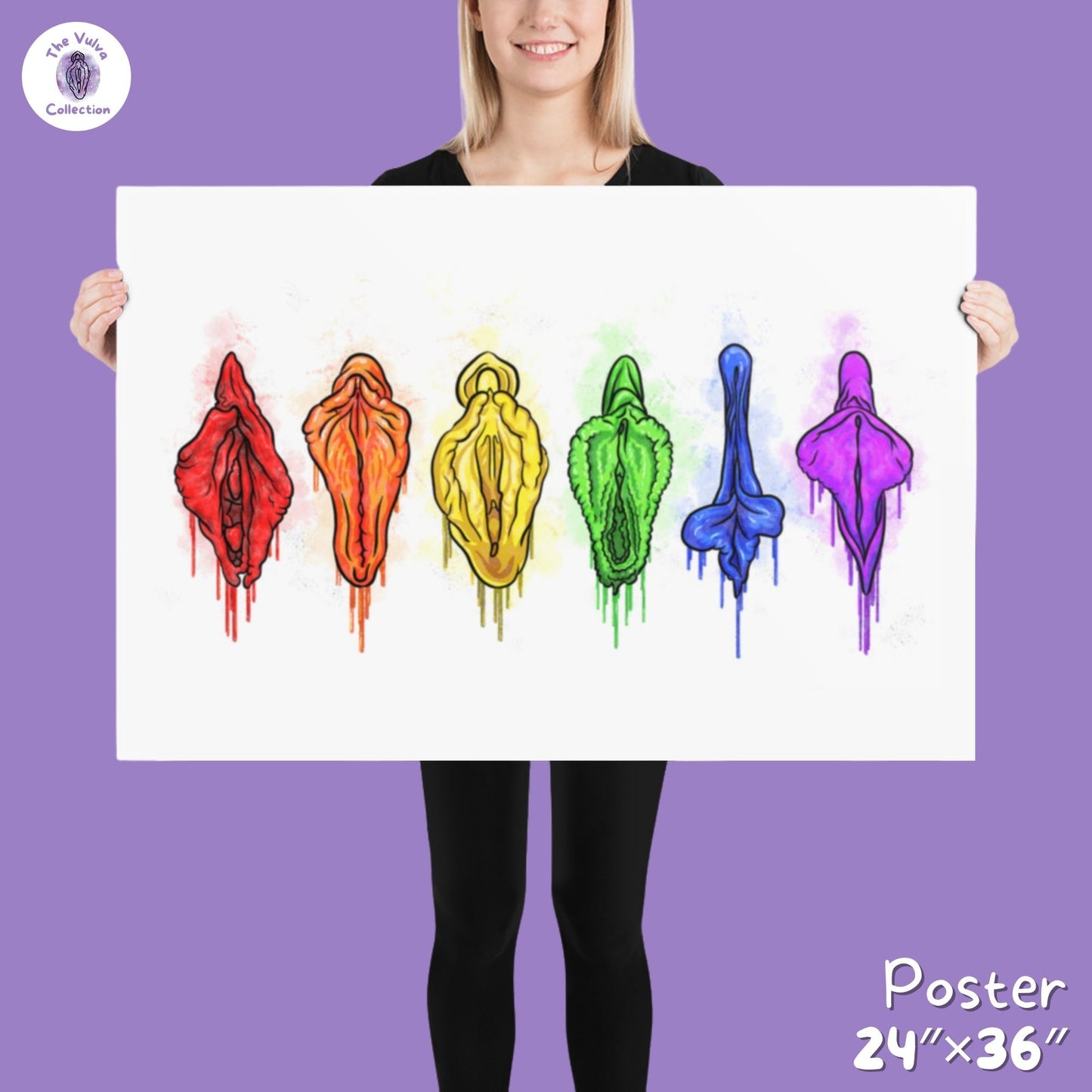 Vulva Pride LGBTQ Rainbow Poster Wall Art